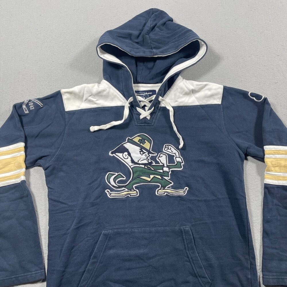 NOTRE DAME FIGHTING Hoodie Sweatshirt Medium‎ CHAMPION Men NCAA Leprechaun - Picture 2 of 10